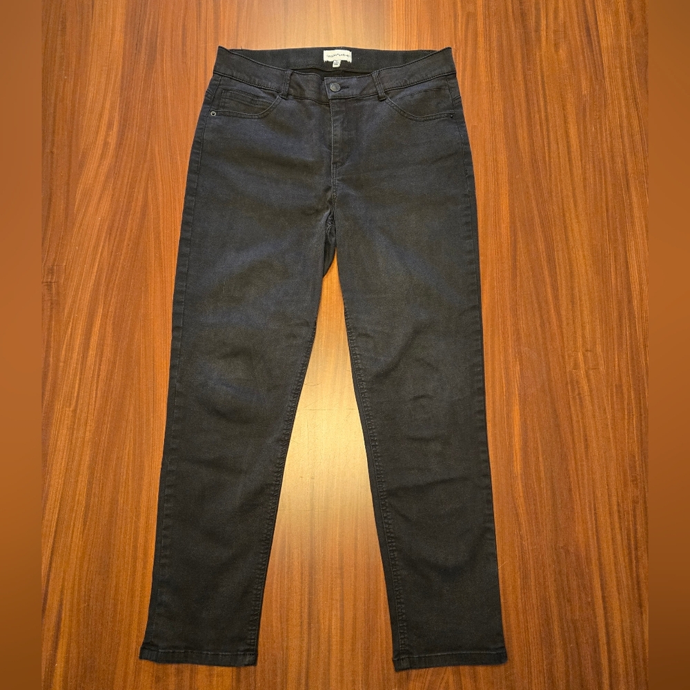 Gibson & Latimer Perfect Fit Twill Ankle Pants Size 12 Black